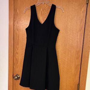 Monteau Black V-Neck Mini Dress